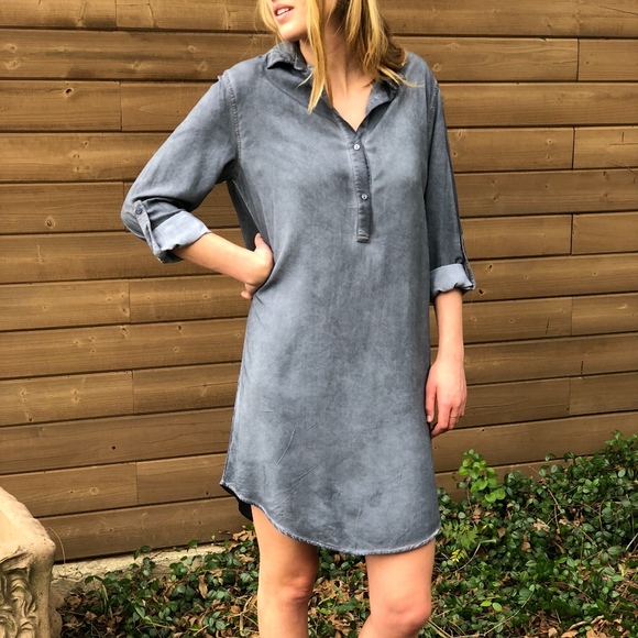 Dresses & Skirts - Last 1! ~ NWT Mineral Wash Denim- look Shirt Dress